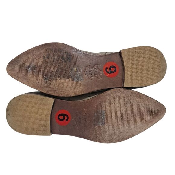 Free People Aquarian Studded Leather Distressing Suede Ankle Boots Taupe Size 6 - Picture 8 of 17